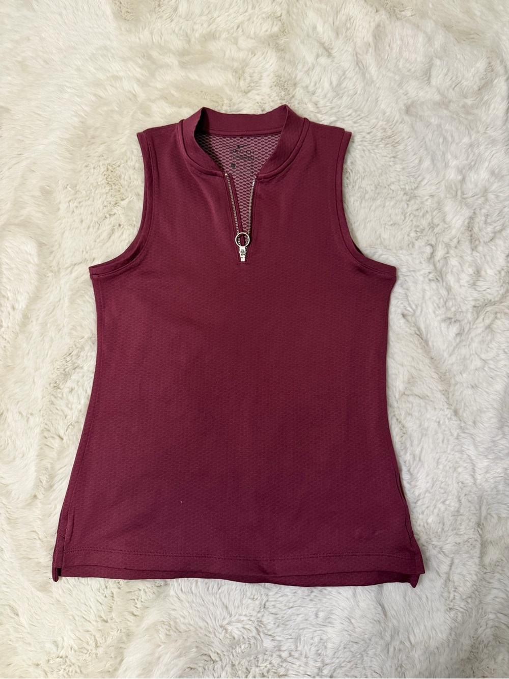 Nike Sleeveless Zip-Front Tank - Maroon